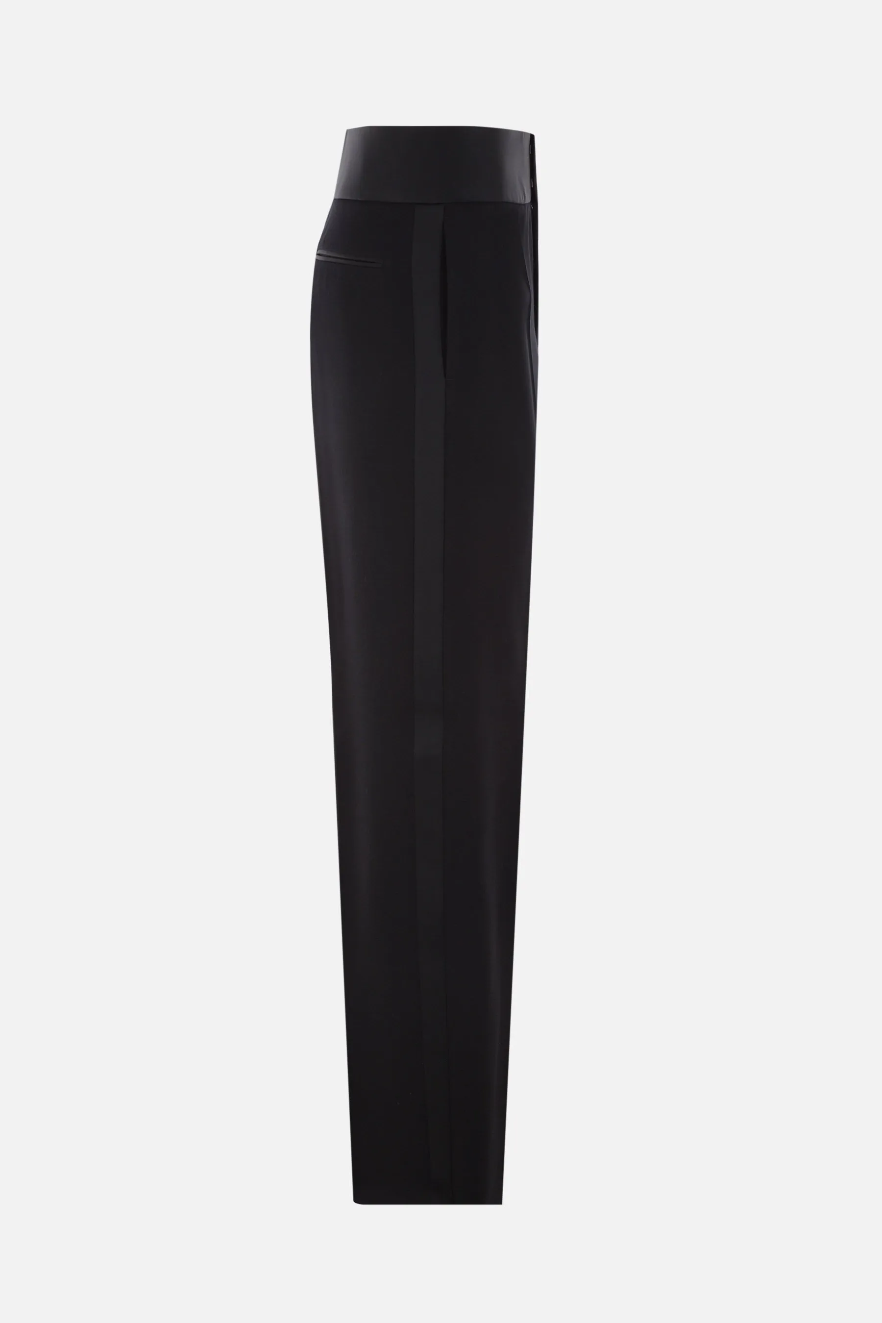 Satin Stripe Wool Tuxedo Pants