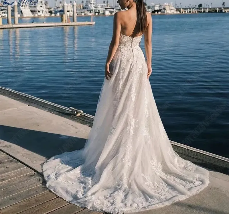 Sexy Strapless Lace/Tulle Wedding Gown All Sizes/Colors