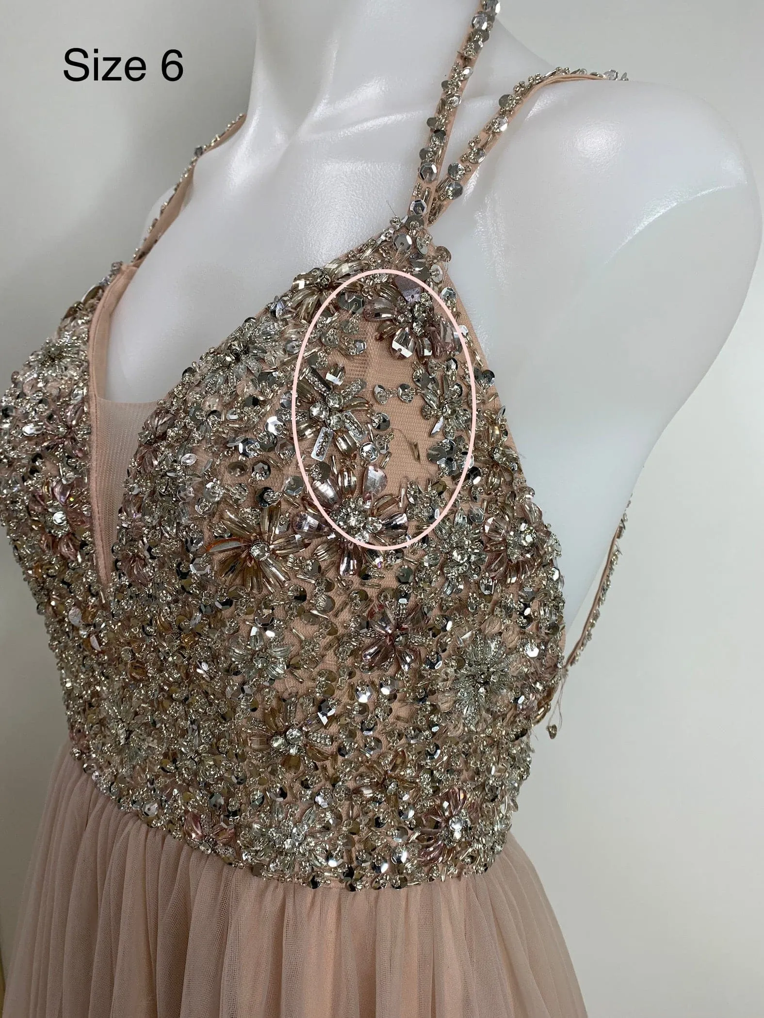 Sienna Beaded Tulle Gown - Dusty Pink [SAMPLE]