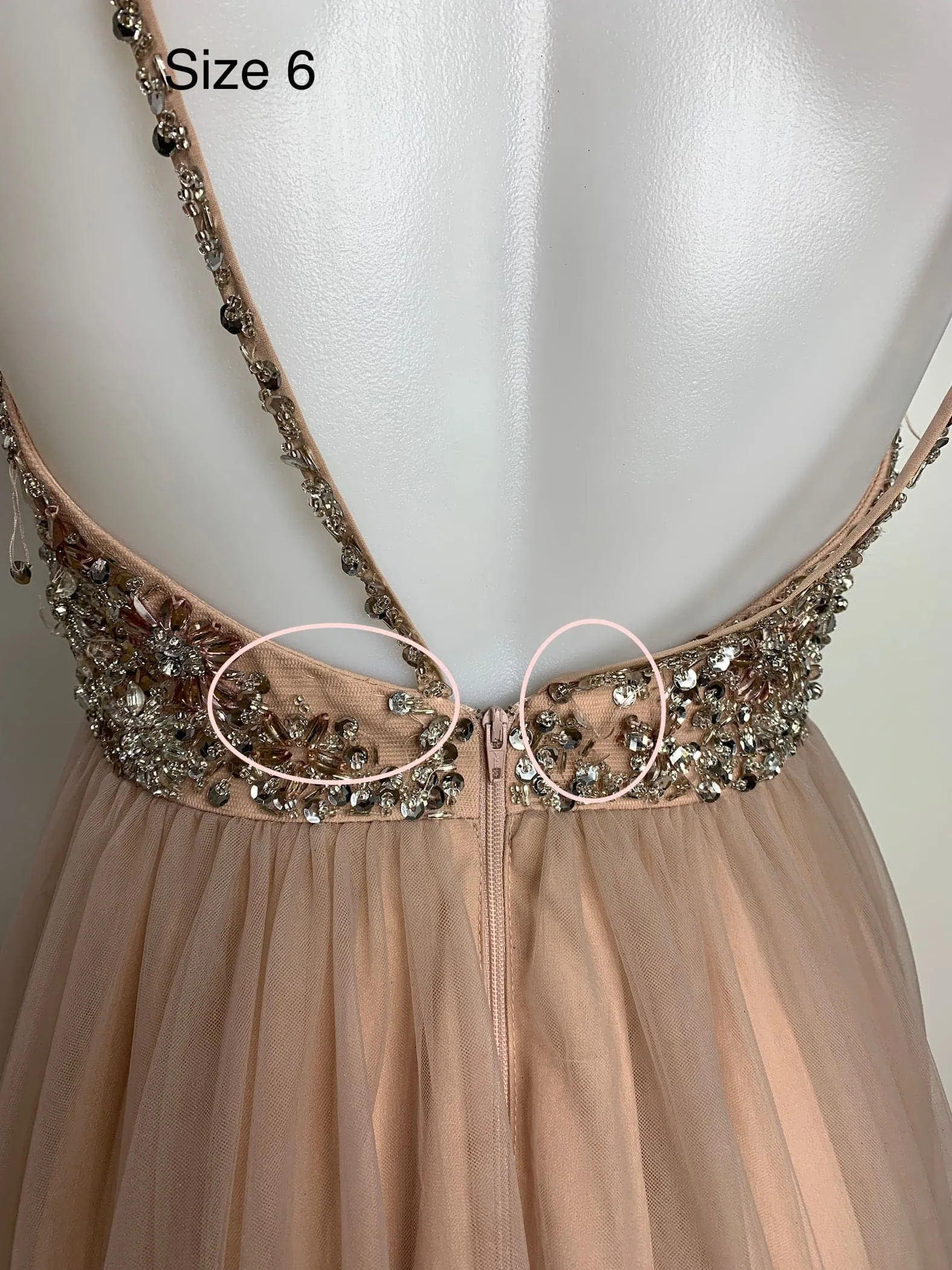 Sienna Beaded Tulle Gown - Dusty Pink [SAMPLE]