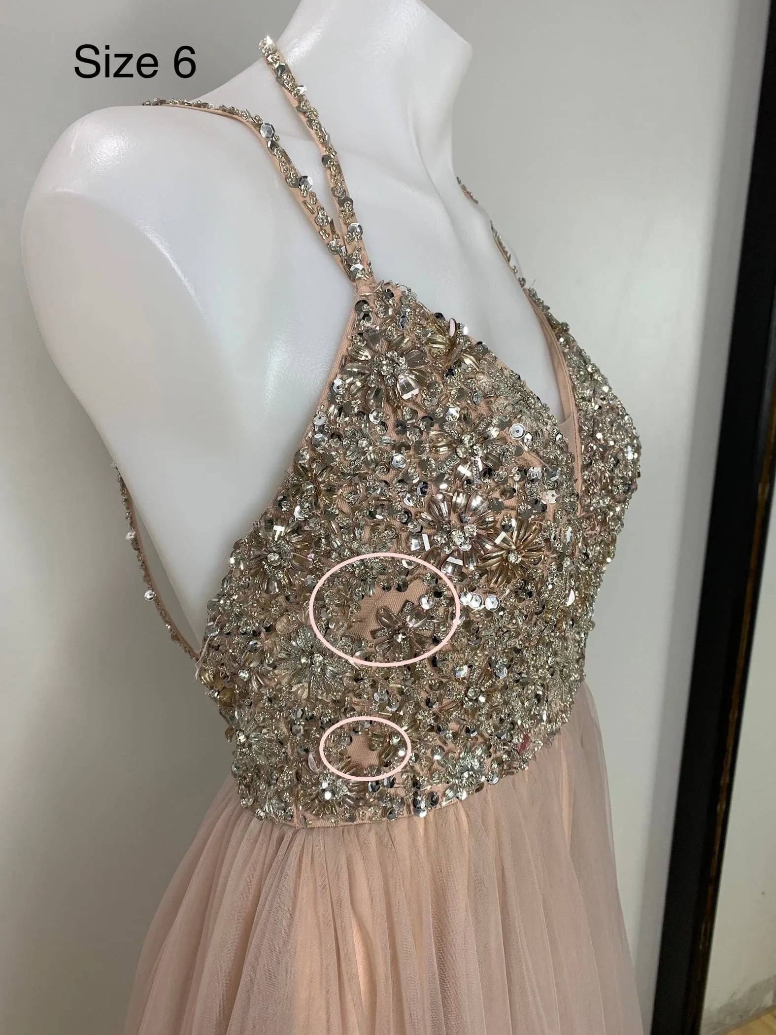 Sienna Beaded Tulle Gown - Dusty Pink [SAMPLE]