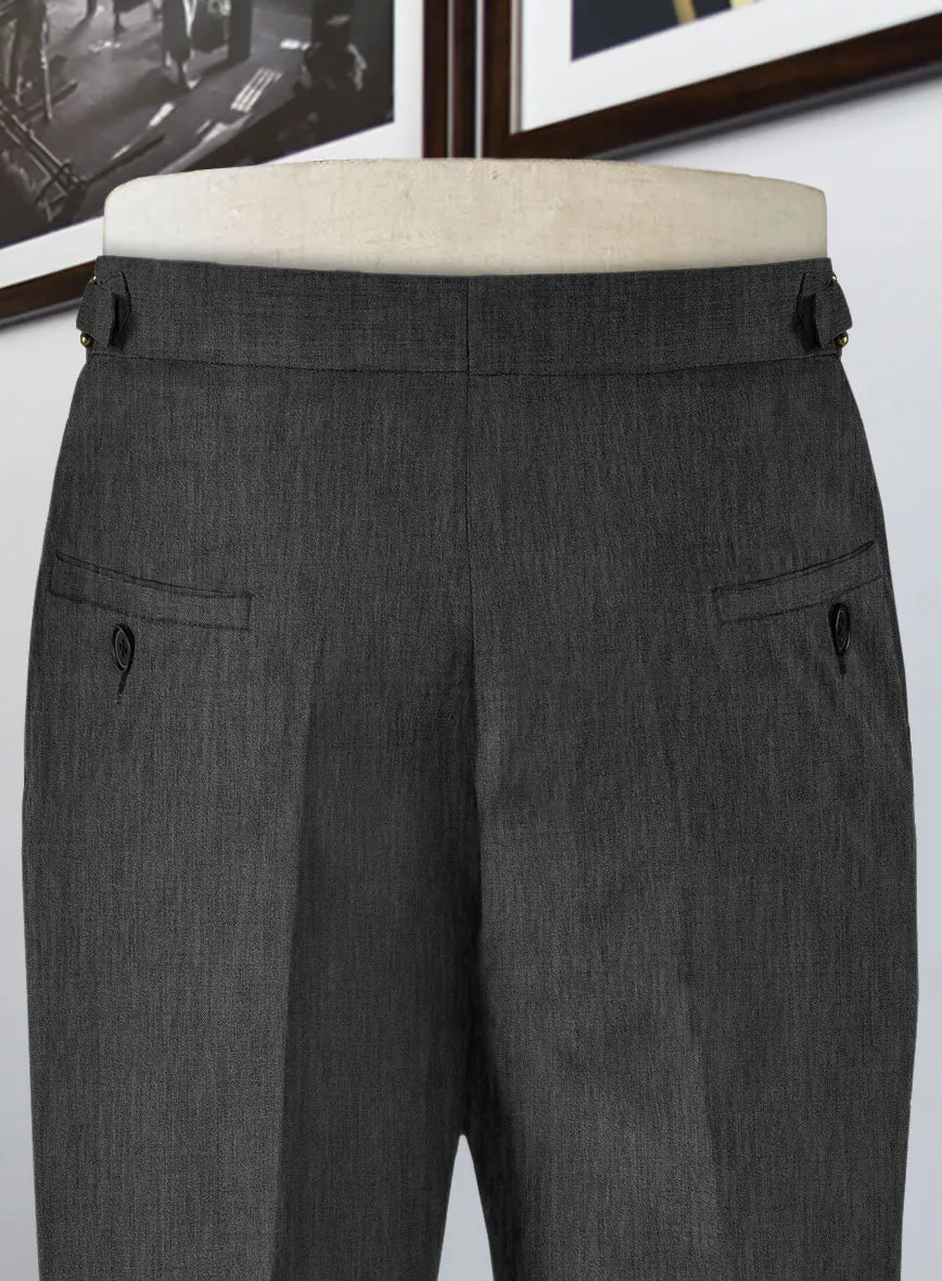 Stretch Charcoal Wool Highland Trousers