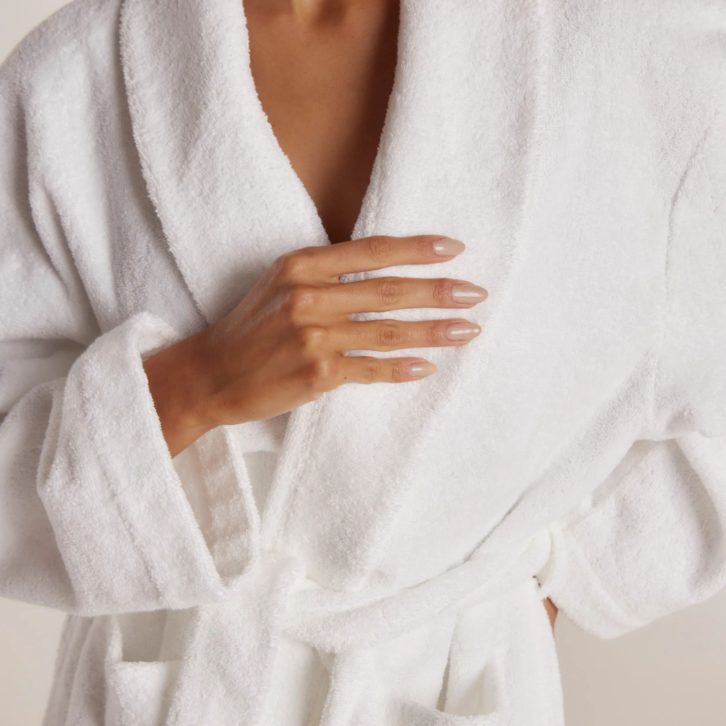 Towelling Dressing Gown - White