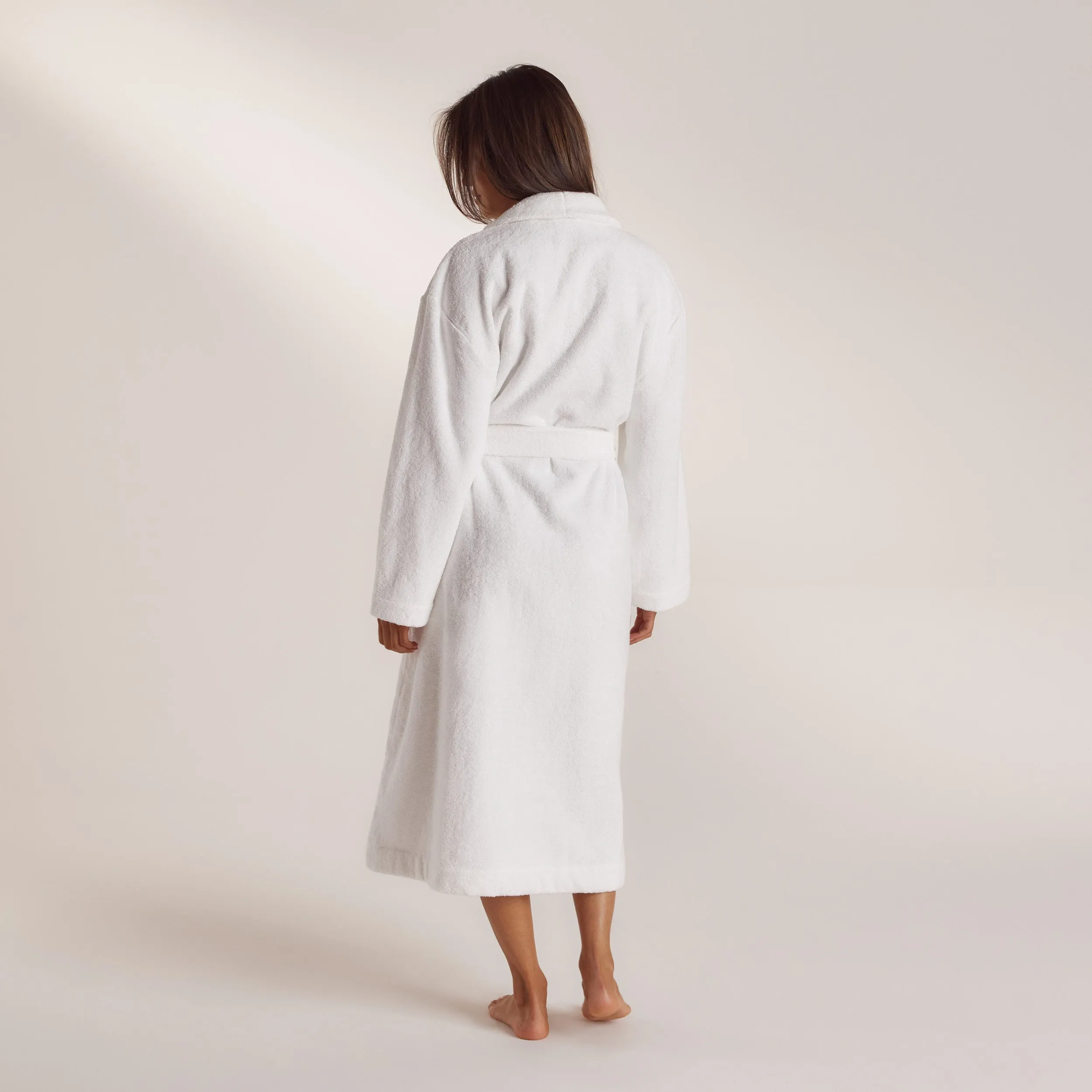 Towelling Dressing Gown - White