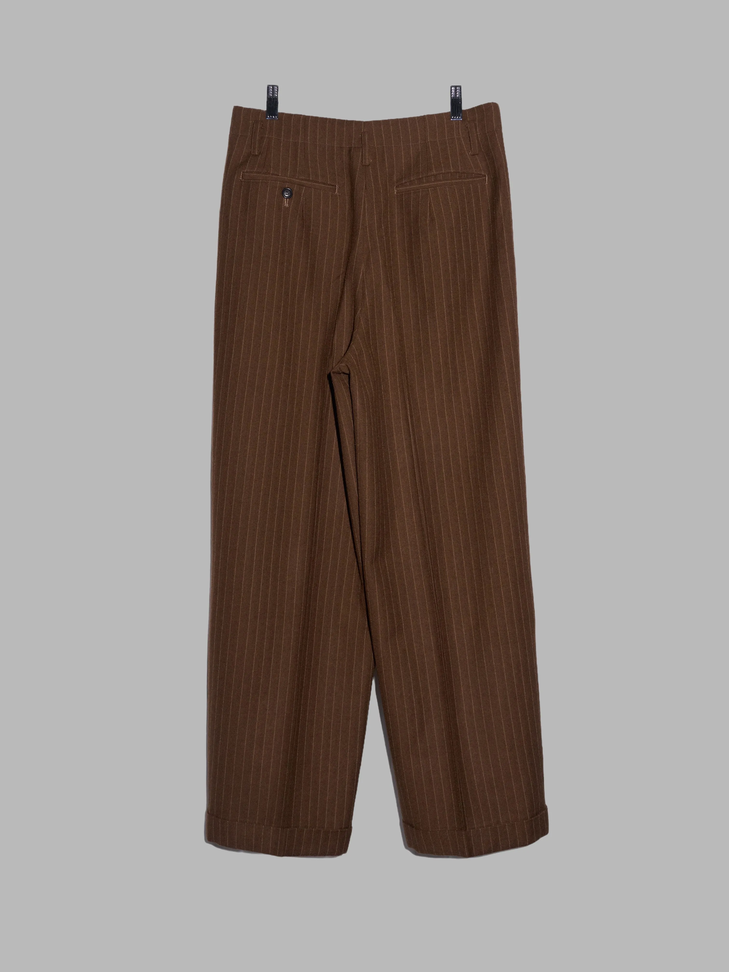 Tricot Comme des Garcons AW1995 brown striped wool wide leg trousers