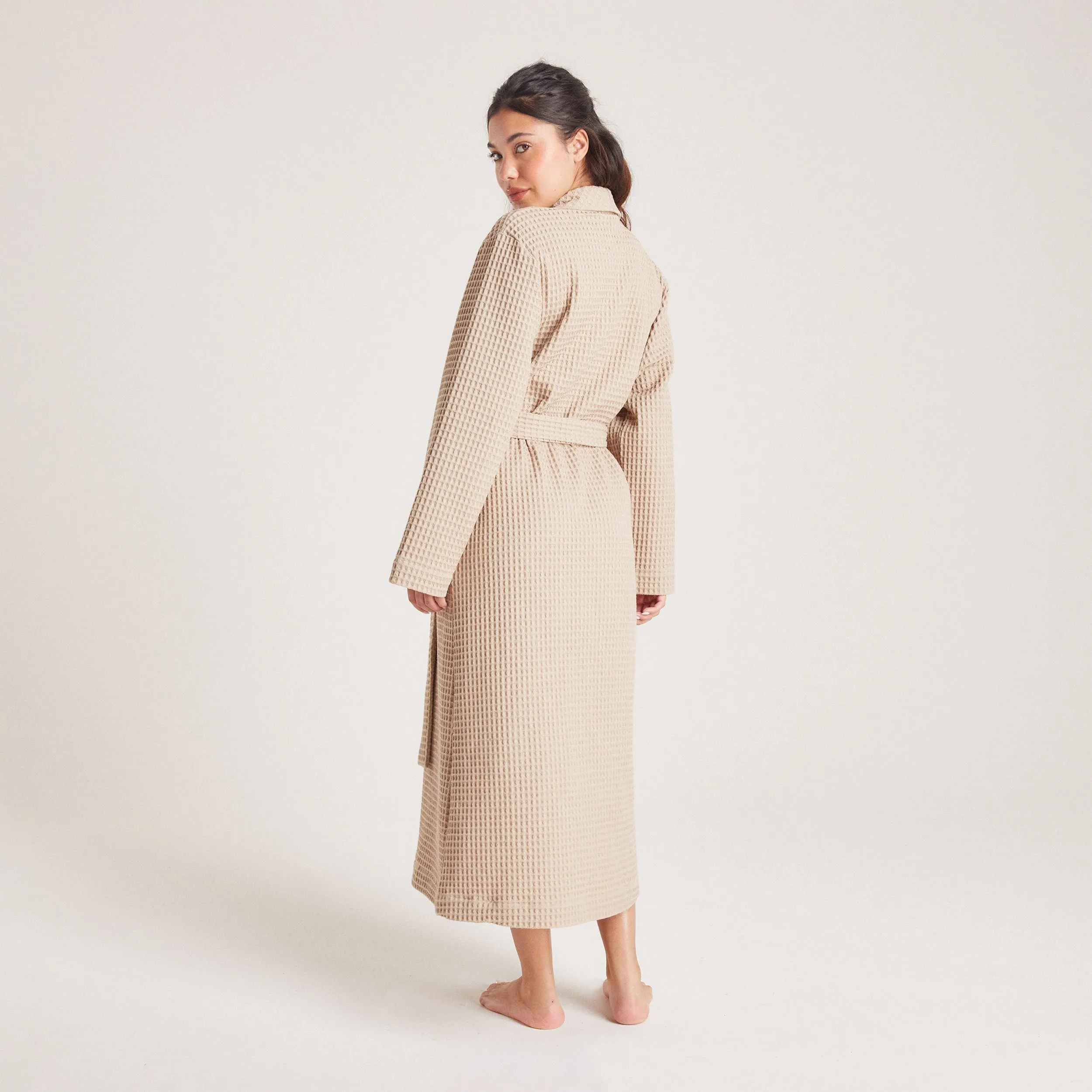 Waffle Dressing Gown - Mink