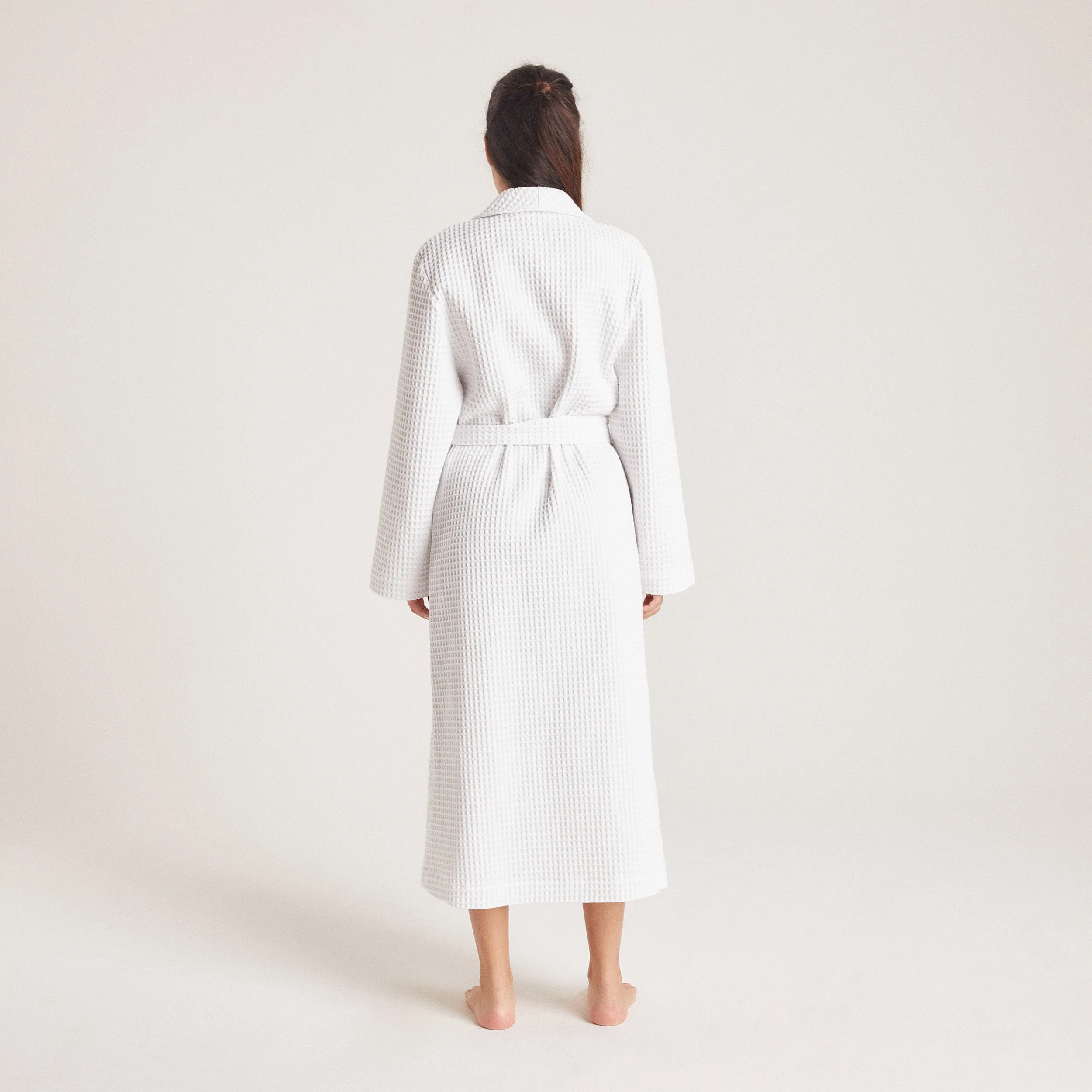 Waffle Dressing Gown - White