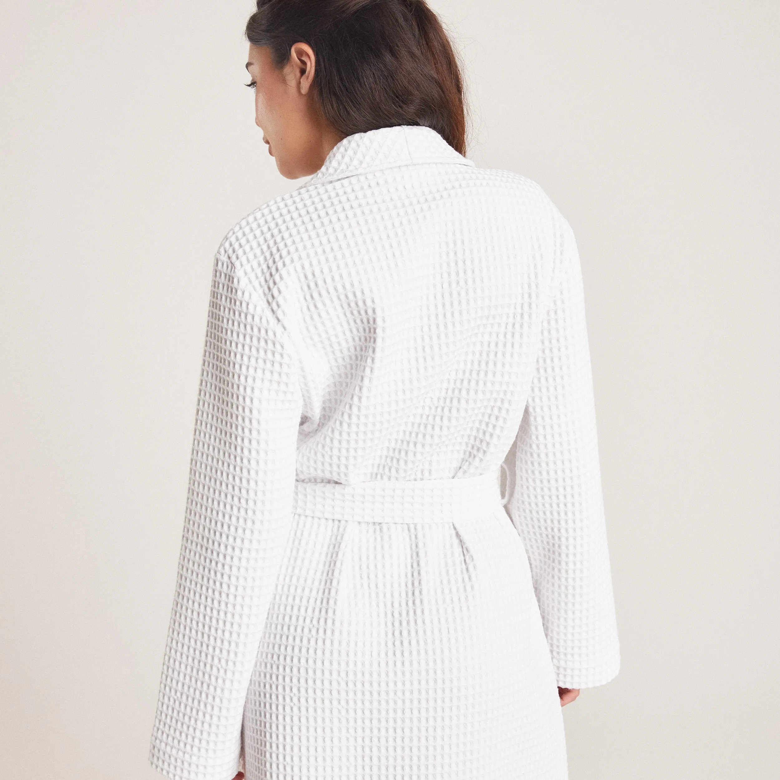 Waffle Dressing Gown - White