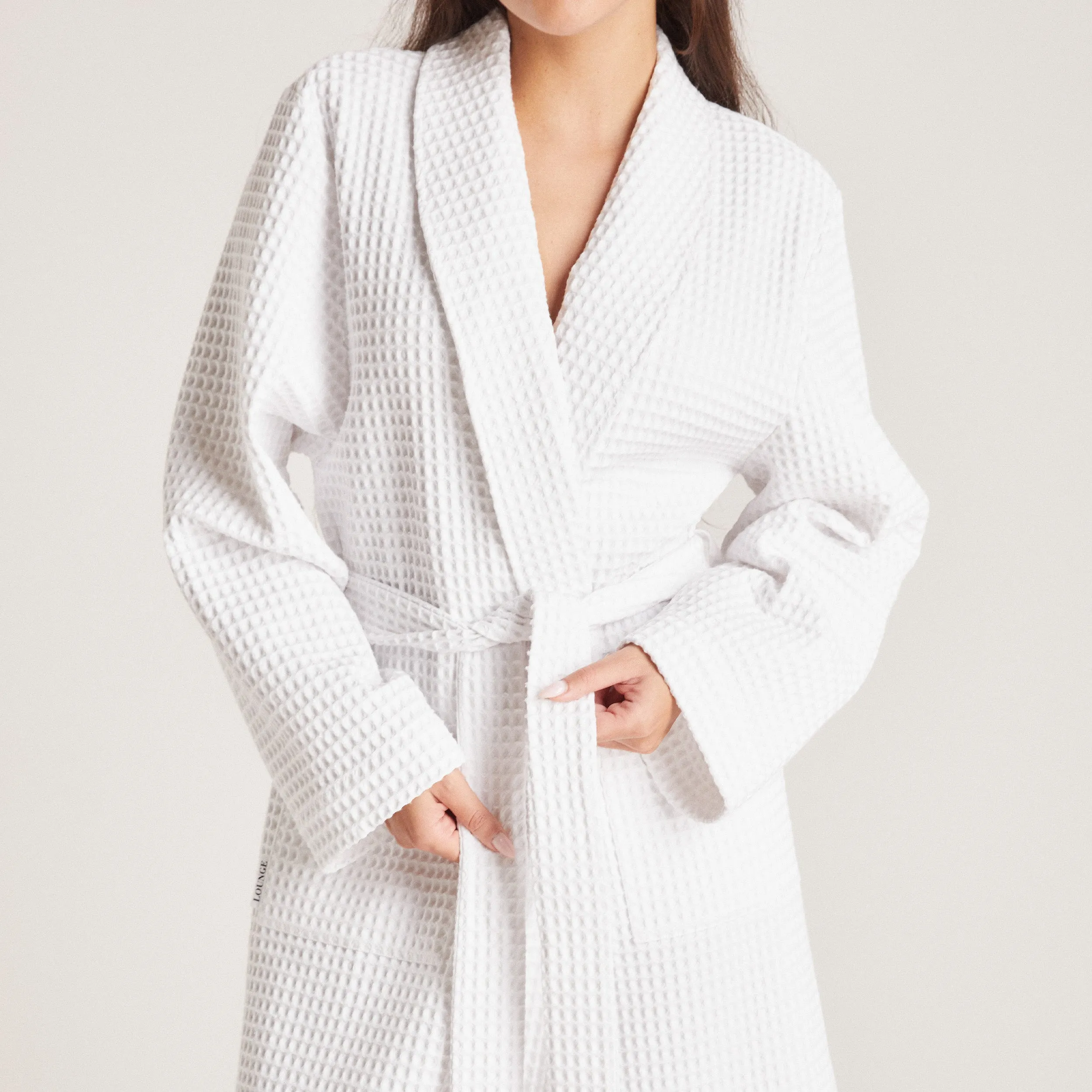 Waffle Dressing Gown - White