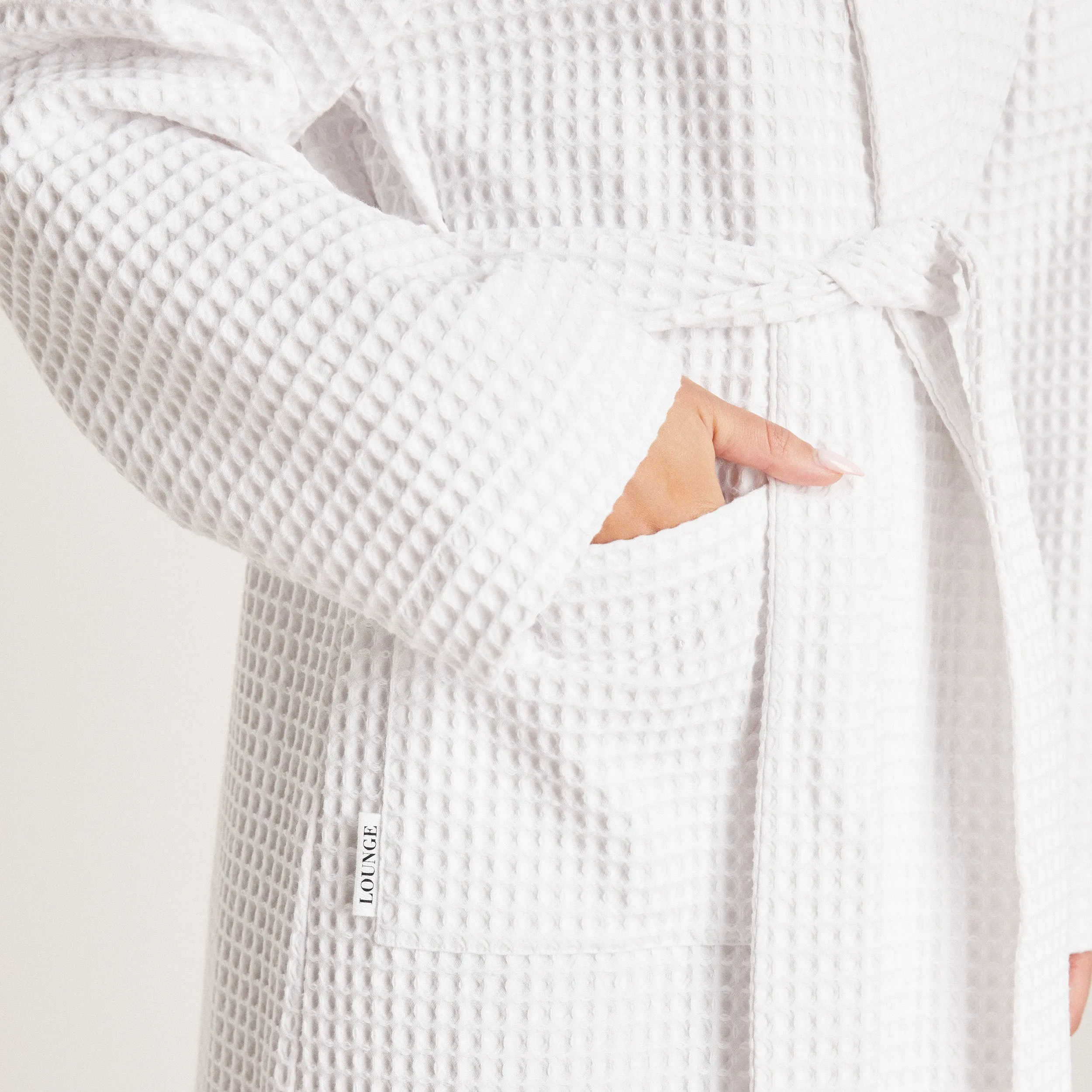 Waffle Dressing Gown - White