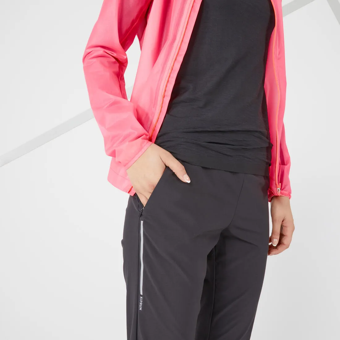 Women's Running Trousers Fitted - Kiprun Light Black