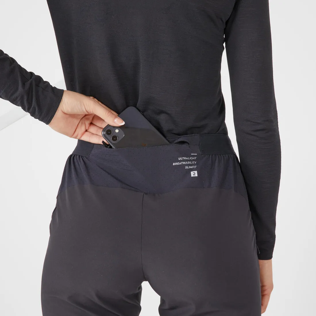 Women's Running Trousers Fitted - Kiprun Light Black