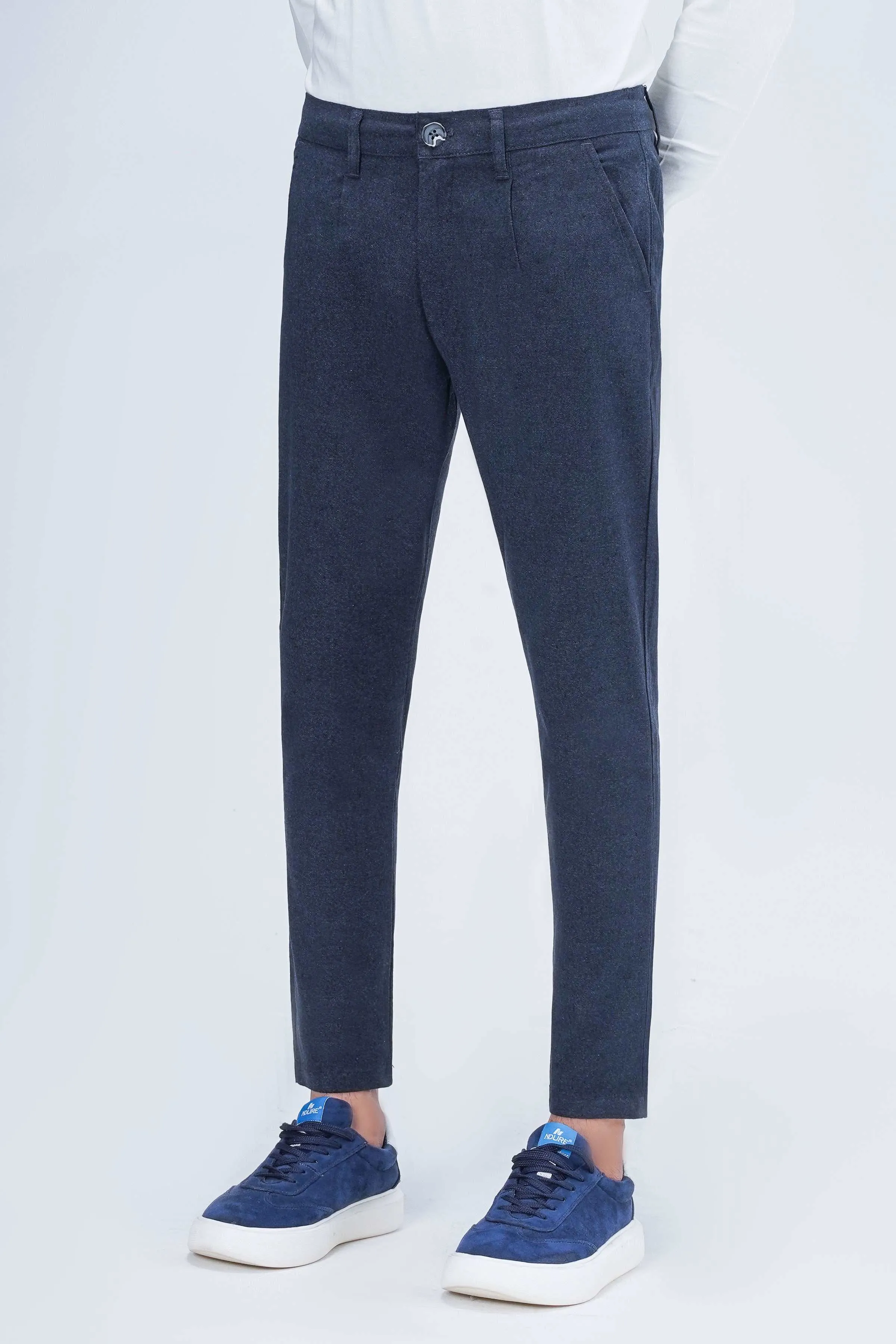 WOOLEN JOGGER WAIST TROUSER NAVY